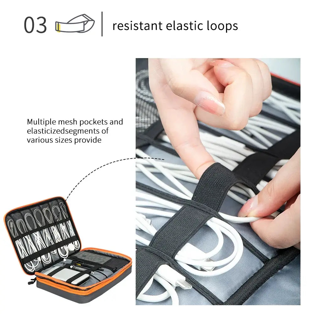 Cable Storage Bag Travel Electronics Organizer Portable Digital Gadget Storage Carry Case For Ipad Power Bank USB Charger Pouch