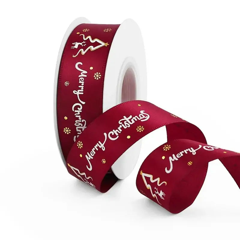 Christmas Ribbon Decoration - 5 Yards Premium Gift Wrapping & Tree Ornament Ribbon