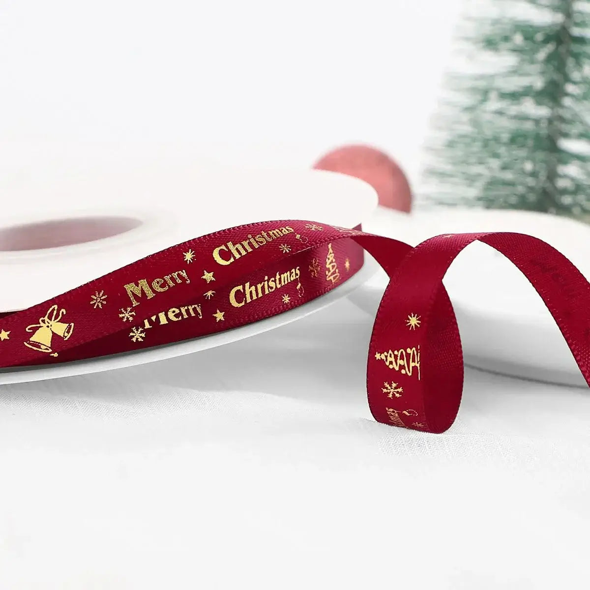 Christmas Ribbon Decoration - 5 Yards Premium Gift Wrapping & Tree Ornament Ribbon