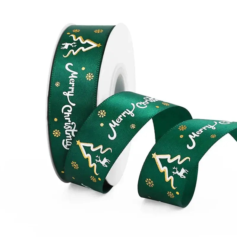 Christmas Ribbon Decoration - 5 Yards Premium Gift Wrapping & Tree Ornament Ribbon