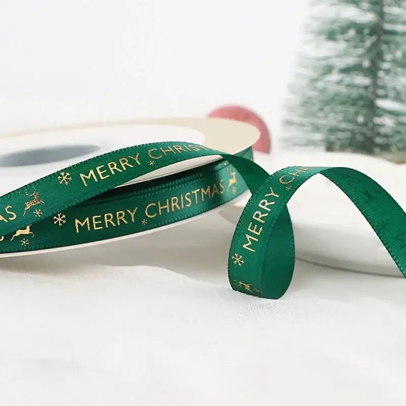 Christmas Ribbon Decoration - 5 Yards Premium Gift Wrapping & Tree Ornament Ribbon