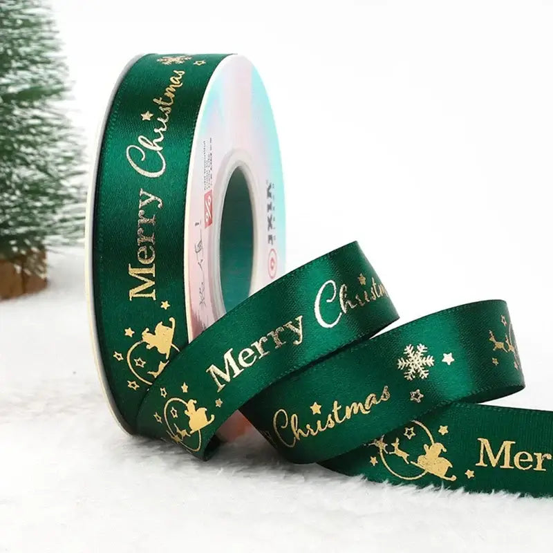 Christmas Ribbon Decoration - 5 Yards Premium Gift Wrapping & Tree Ornament Ribbon