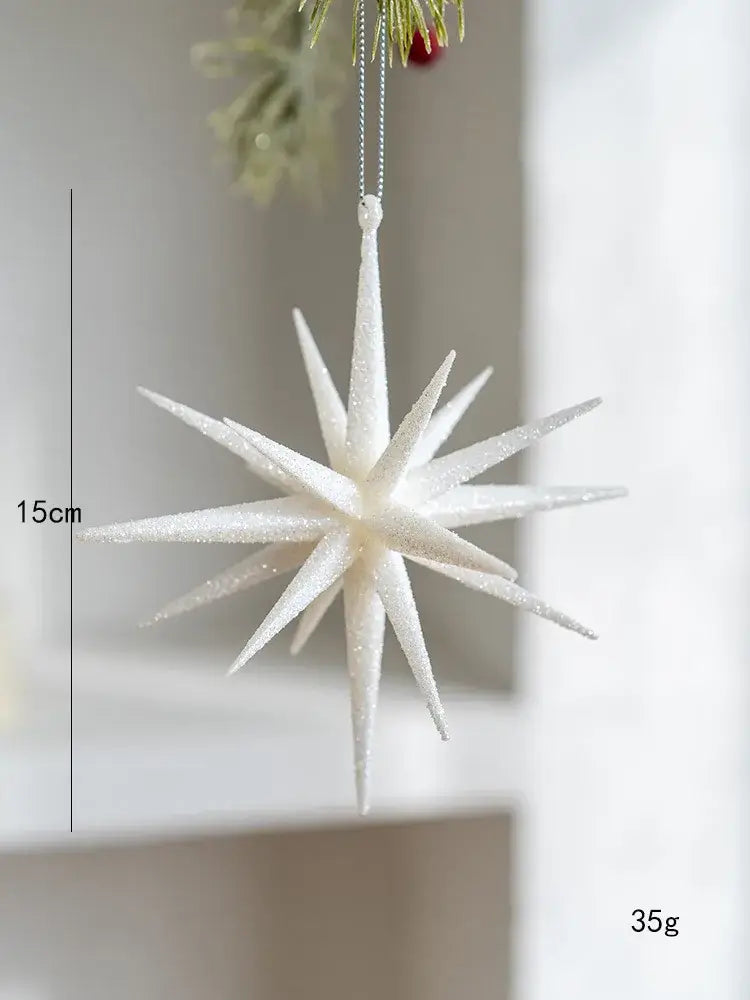 Christmas Star Tree Topper - Champagne & White Exploding Star Hanging Decoration for Xmas & New Year