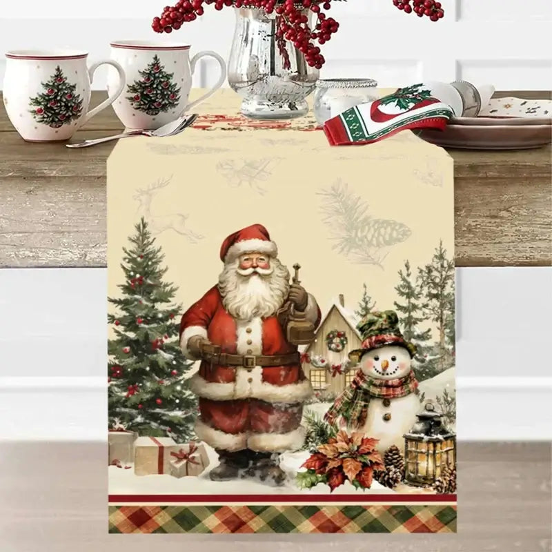 Christmas Table Runner - Merry Christmas Table Decor for Xmas Dining & Home 2025-2026
