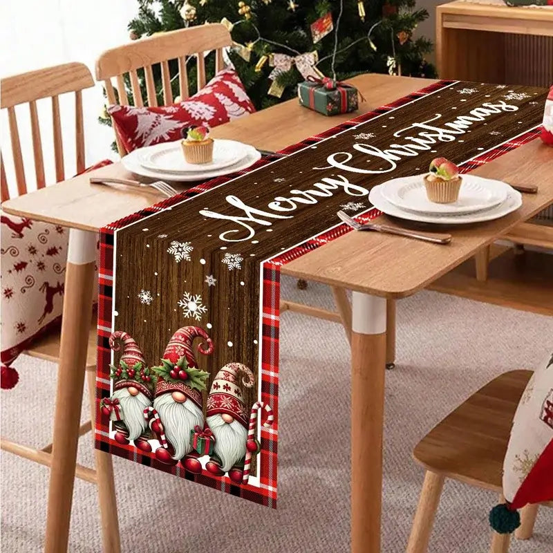 Christmas Table Runner - Merry Christmas Table Decor for Xmas Dining & Home 2025-2026