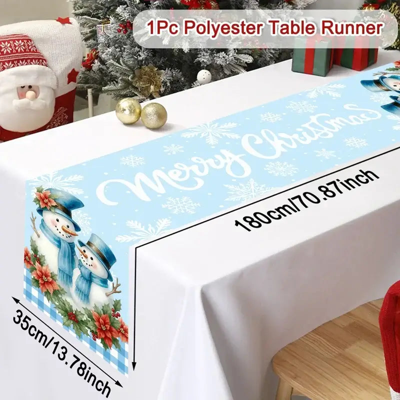 Christmas Table Runner - Merry Christmas Table Decor for Xmas Dining & Home 2025-2026