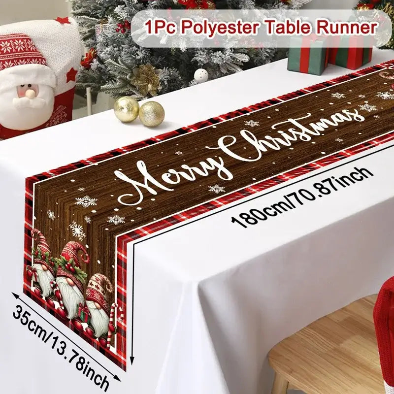 Christmas Table Runner - Merry Christmas Table Decor for Xmas Dining & Home 2025-2026