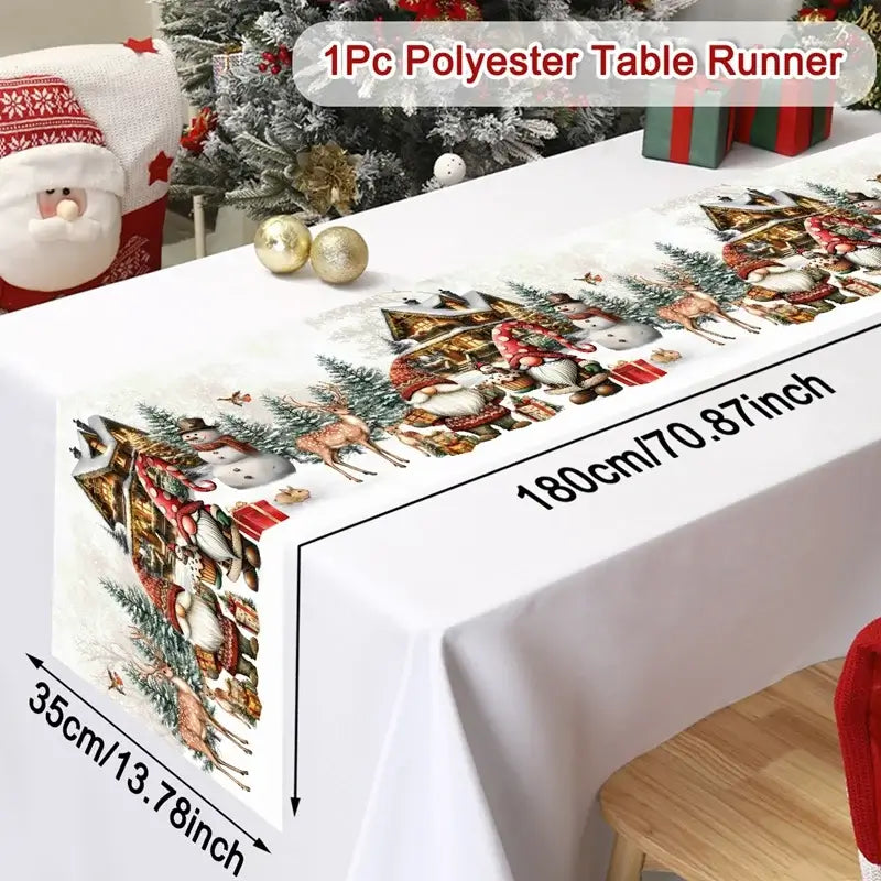 Christmas Table Runner - Merry Christmas Table Decor for Xmas Dining & Home 2025-2026