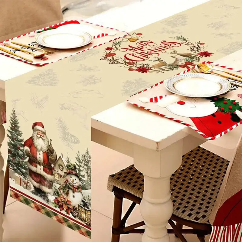 Christmas Table Runner - Merry Christmas Table Decor for Xmas Dining & Home 2025-2026