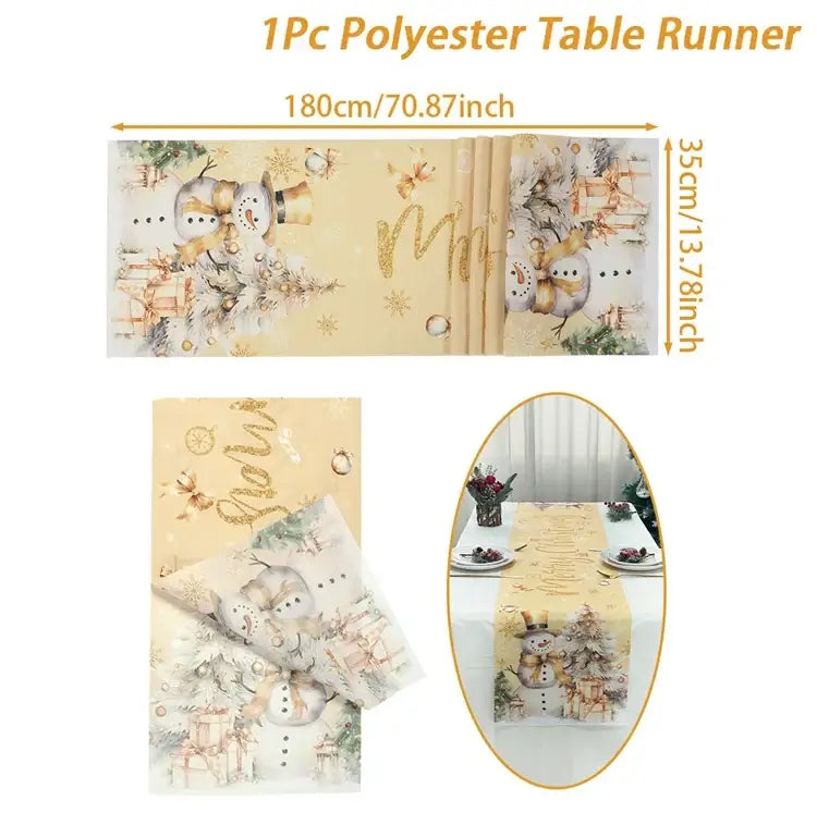 Christmas Table Runner - Merry Christmas Decoration for Xmas Party & Home Decor 2025-2026