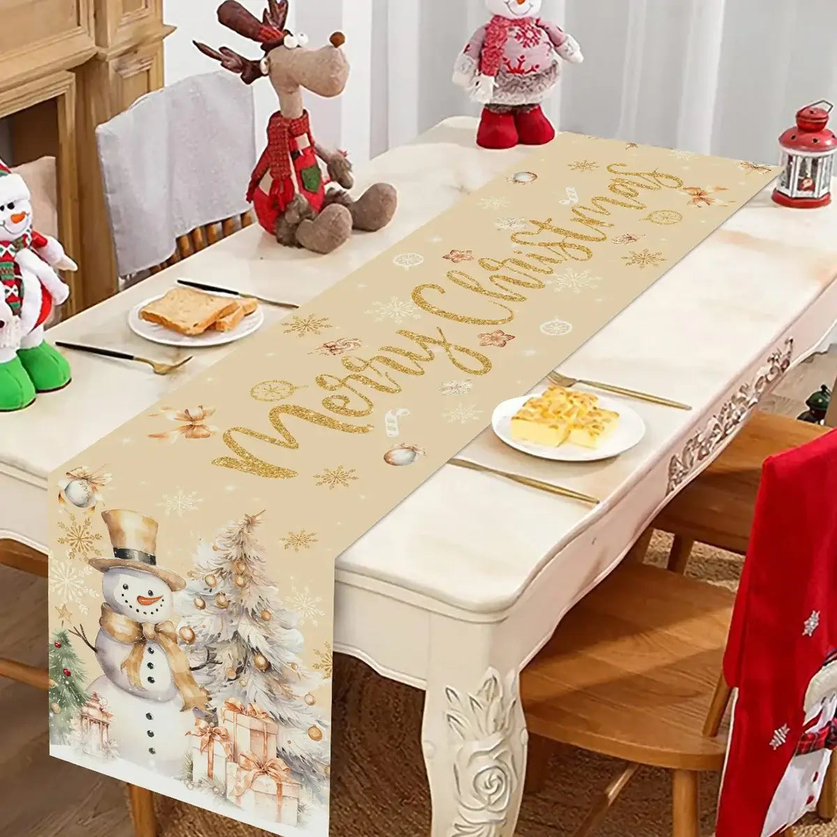 Christmas Table Runner - Merry Christmas Decoration for Xmas Party & Home Decor 2025-2026