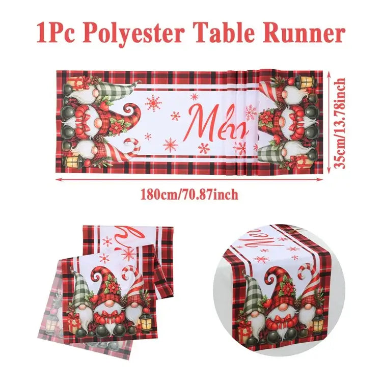 Christmas Table Runner - Merry Christmas Decoration for Xmas Party & Home Decor 2025-2026