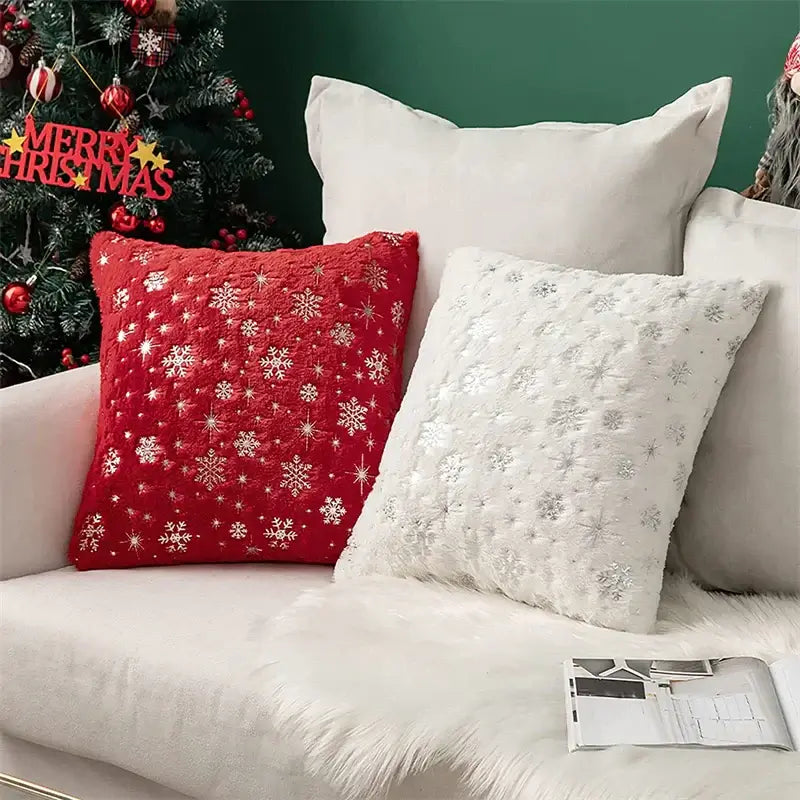 Christmas Throw Pillow 18x18 - Plush Cushion Cover for Sofa, Living Room & Bedroom Holiday Decor