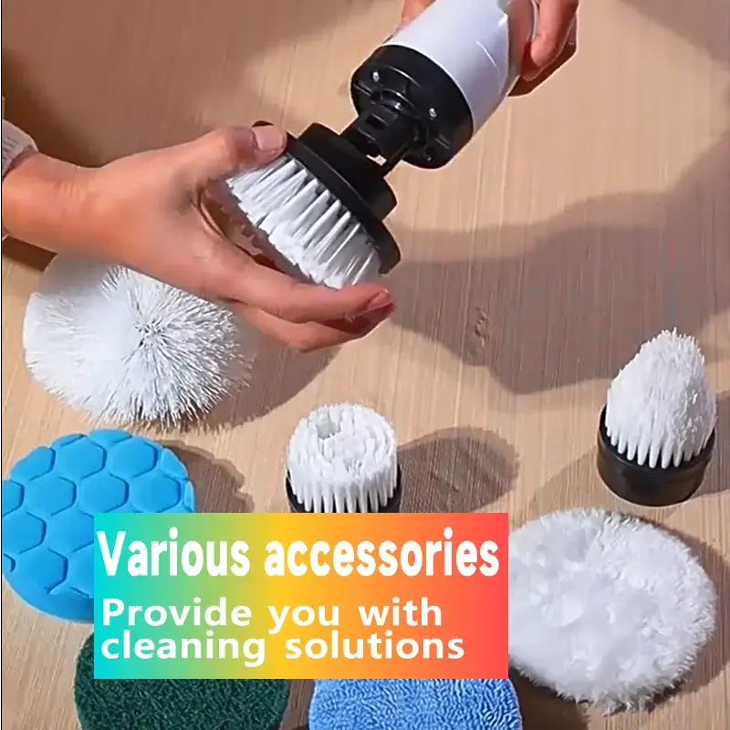 Cordless Electric Spin Scrubber - 5-in-1 Multi-Purpose Cleaning Brush