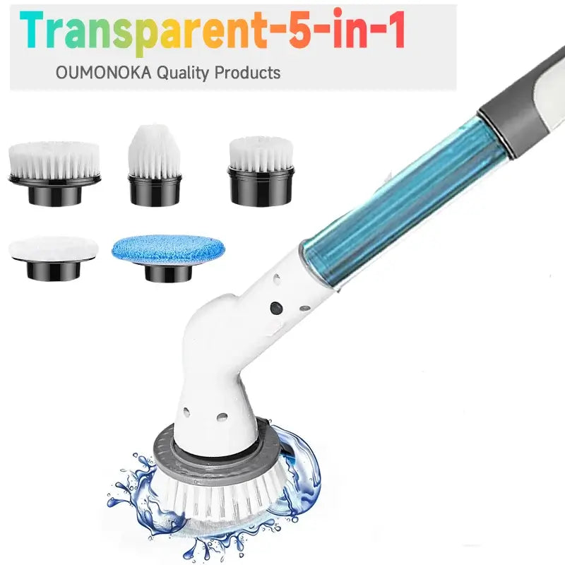 Cordless Electric Spin Scrubber - 5-in-1 Multi-Purpose Cleaning Brush