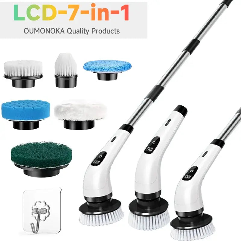 Cordless Electric Spin Scrubber - 5-in-1 Multi-Purpose Cleaning Brush