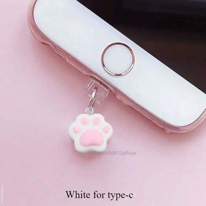 Cute Claw Diamond Phone Dust Plug - Universal Charging Port Protector & Decorative Pendant