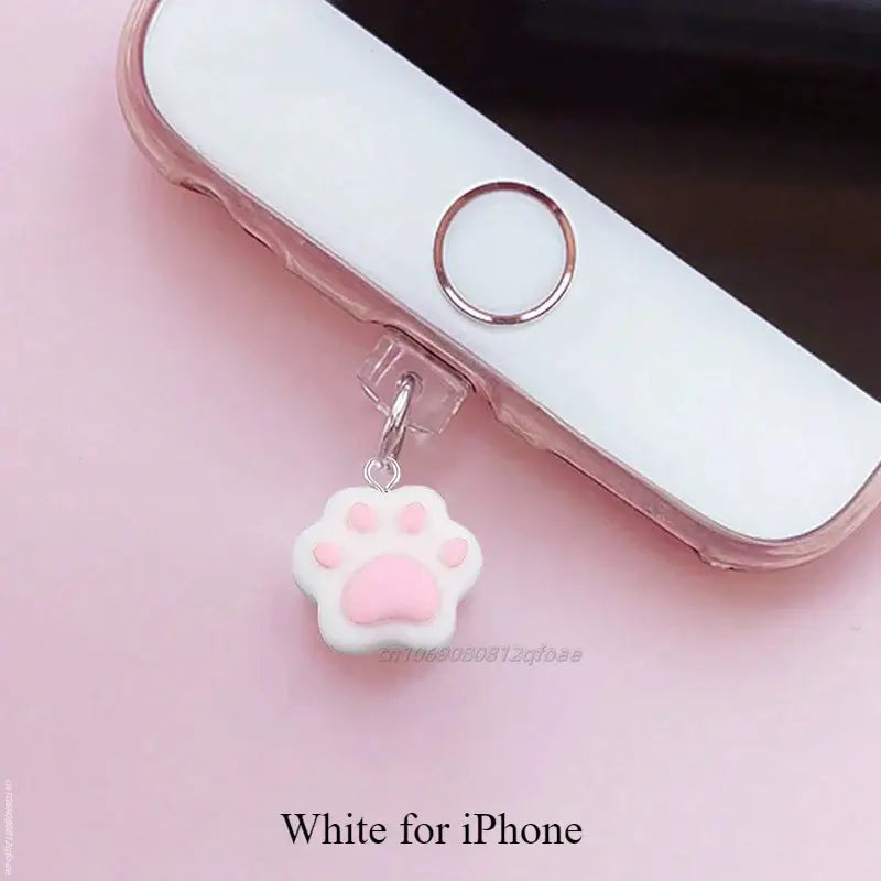 Cute Claw Diamond Phone Dust Plug - Universal Charging Port Protector & Decorative Pendant