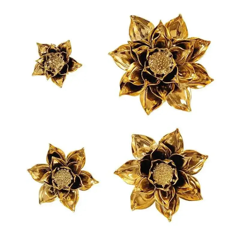 European Ceramic Flower Wall Hanging Ornaments Home Livingroom TV Background Wall Mural Crafts Hotel Lobby 3D Wall Sticker Decor