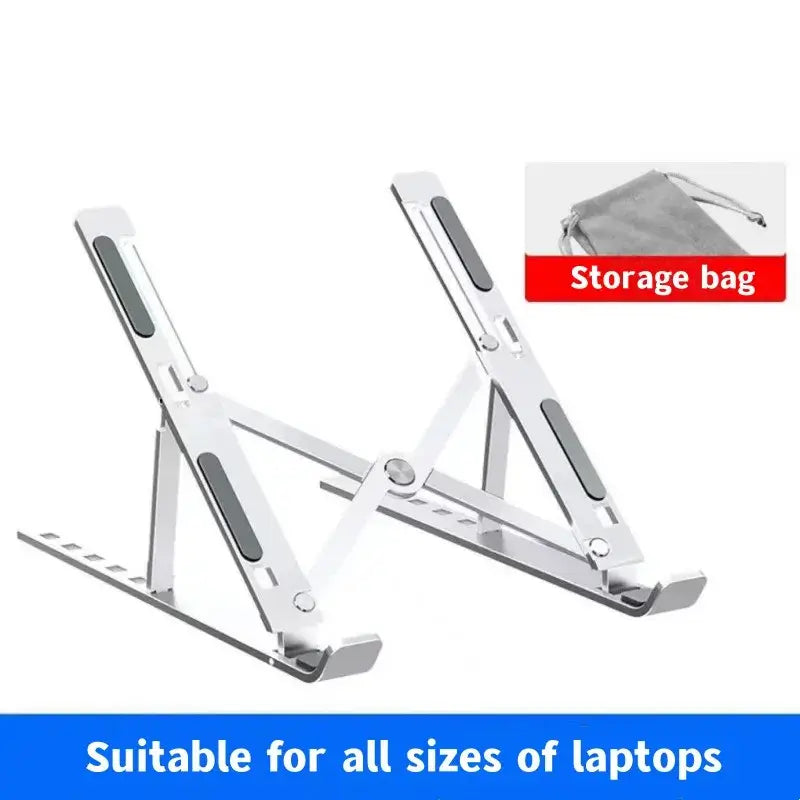 Foldable Aluminum Laptop Stand - Portable Ergonomic Holder for MacBook & PC