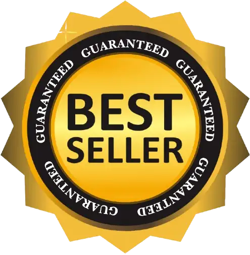Gold and black best seller badge seal