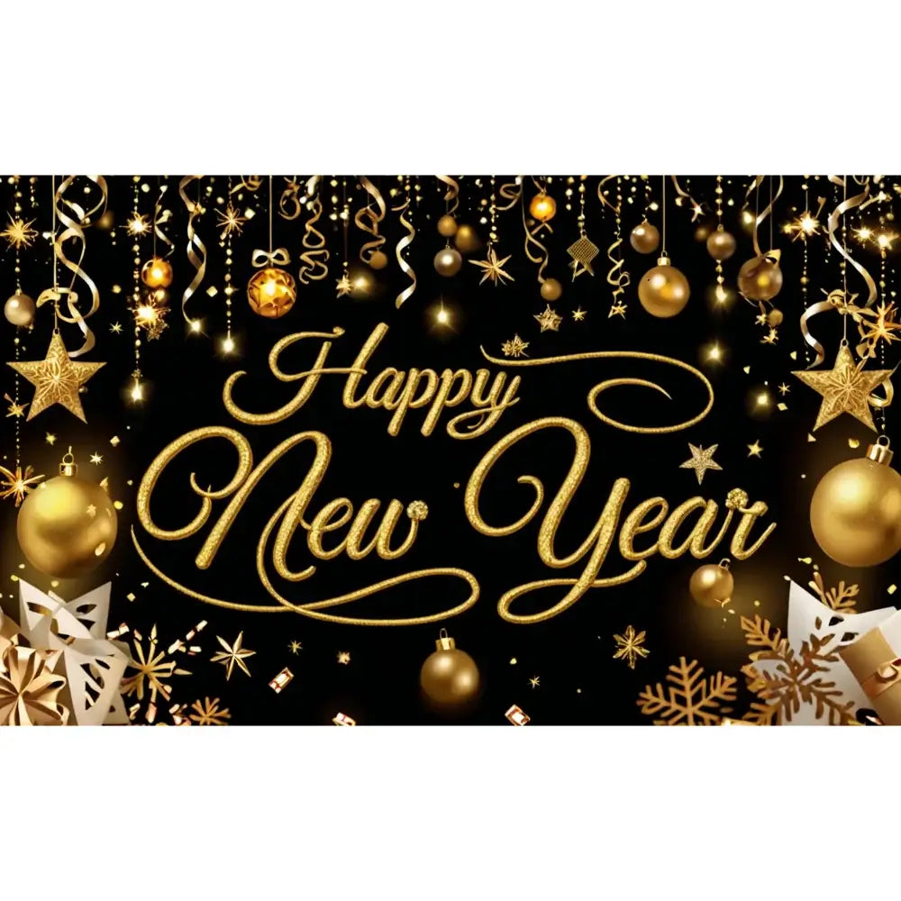 Happy New Year 2026 Photo Backdrop Banner - Party Background Decoration 180x110cm