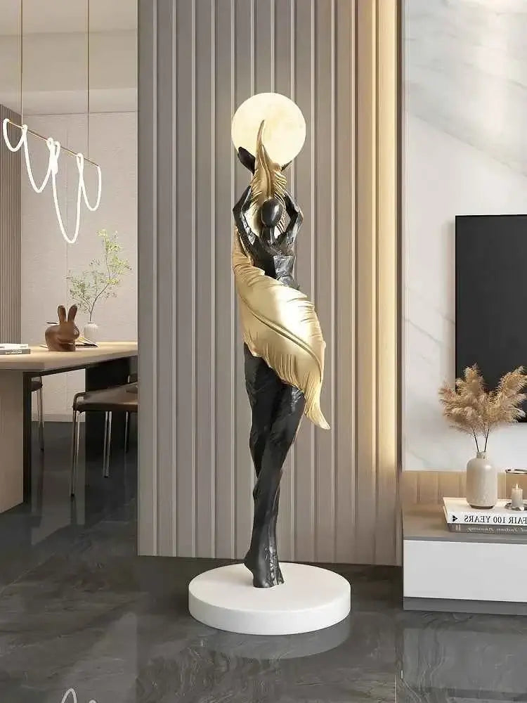 Home Decor Abstract Girl Statues Floor Decor Living Room Large Welcome Sculptures Artistic Ornaments Housewarming Gift Figurines