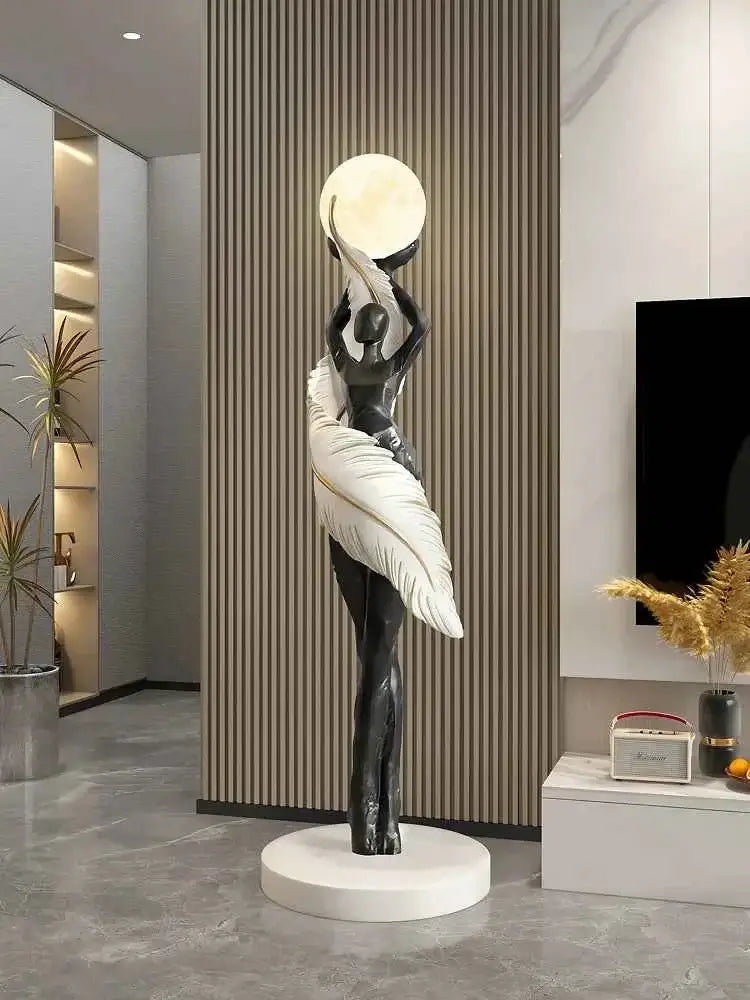 Home Decor Abstract Girl Statues Floor Decor Living Room Large Welcome Sculptures Artistic Ornaments Housewarming Gift Figurines
