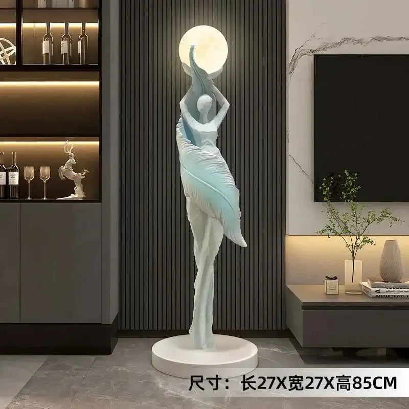Home Decor Abstract Girl Statues Floor Decor Living Room Large Welcome Sculptures Artistic Ornaments Housewarming Gift Figurines