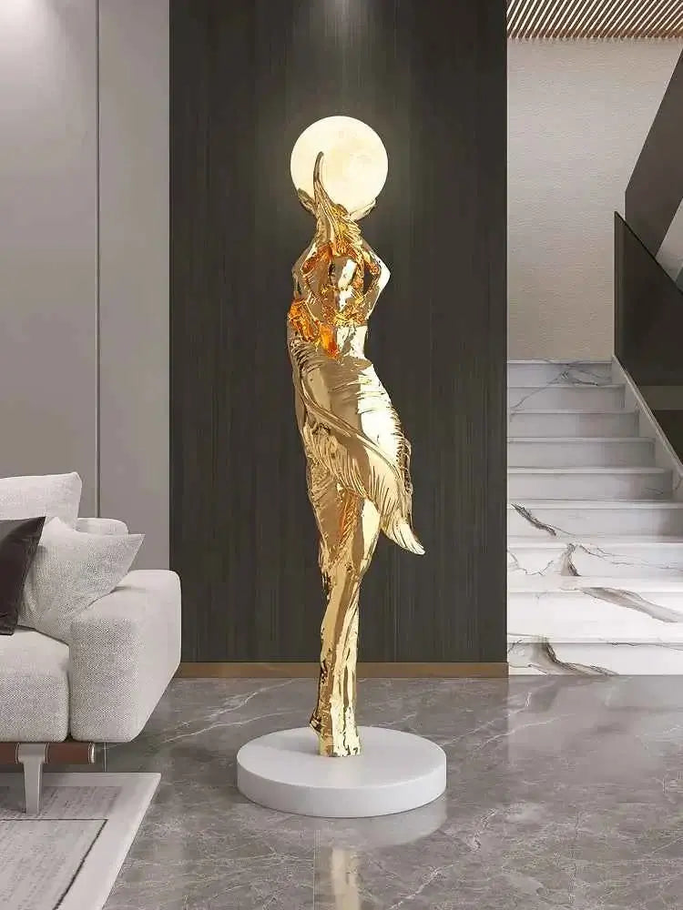 Home Decor Abstract Girl Statues Floor Decor Living Room Large Welcome Sculptures Artistic Ornaments Housewarming Gift Figurines