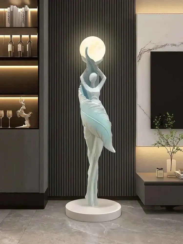 Home Decor Abstract Girl Statues Floor Decor Living Room Large Welcome Sculptures Artistic Ornaments Housewarming Gift Figurines