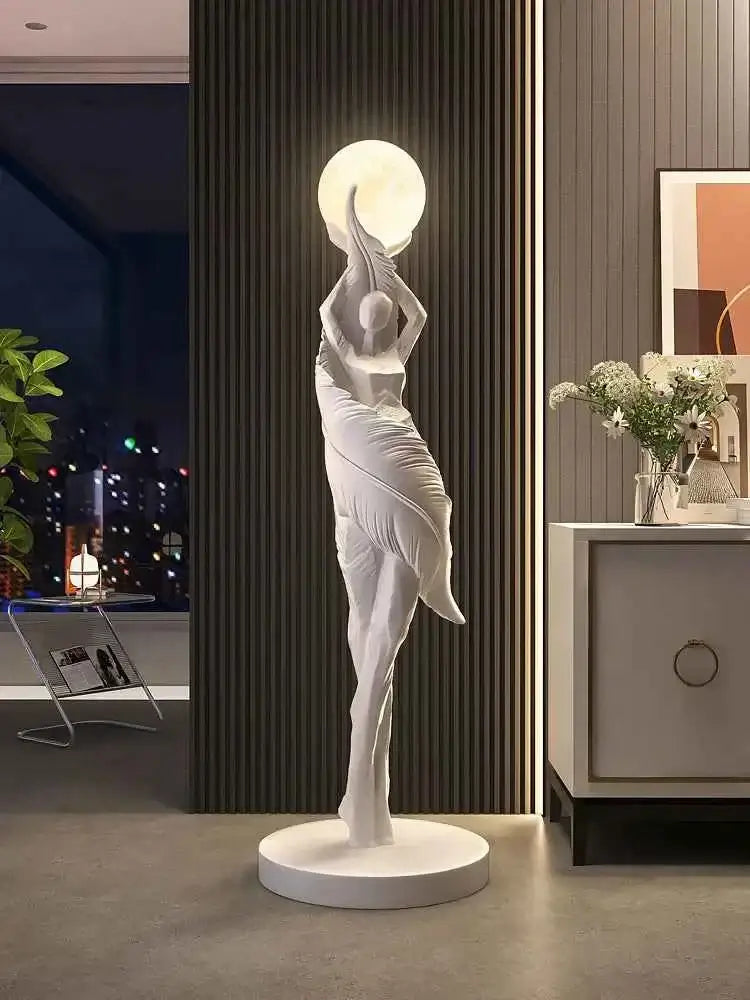 Home Decor Abstract Girl Statues Floor Decor Living Room Large Welcome Sculptures Artistic Ornaments Housewarming Gift Figurines