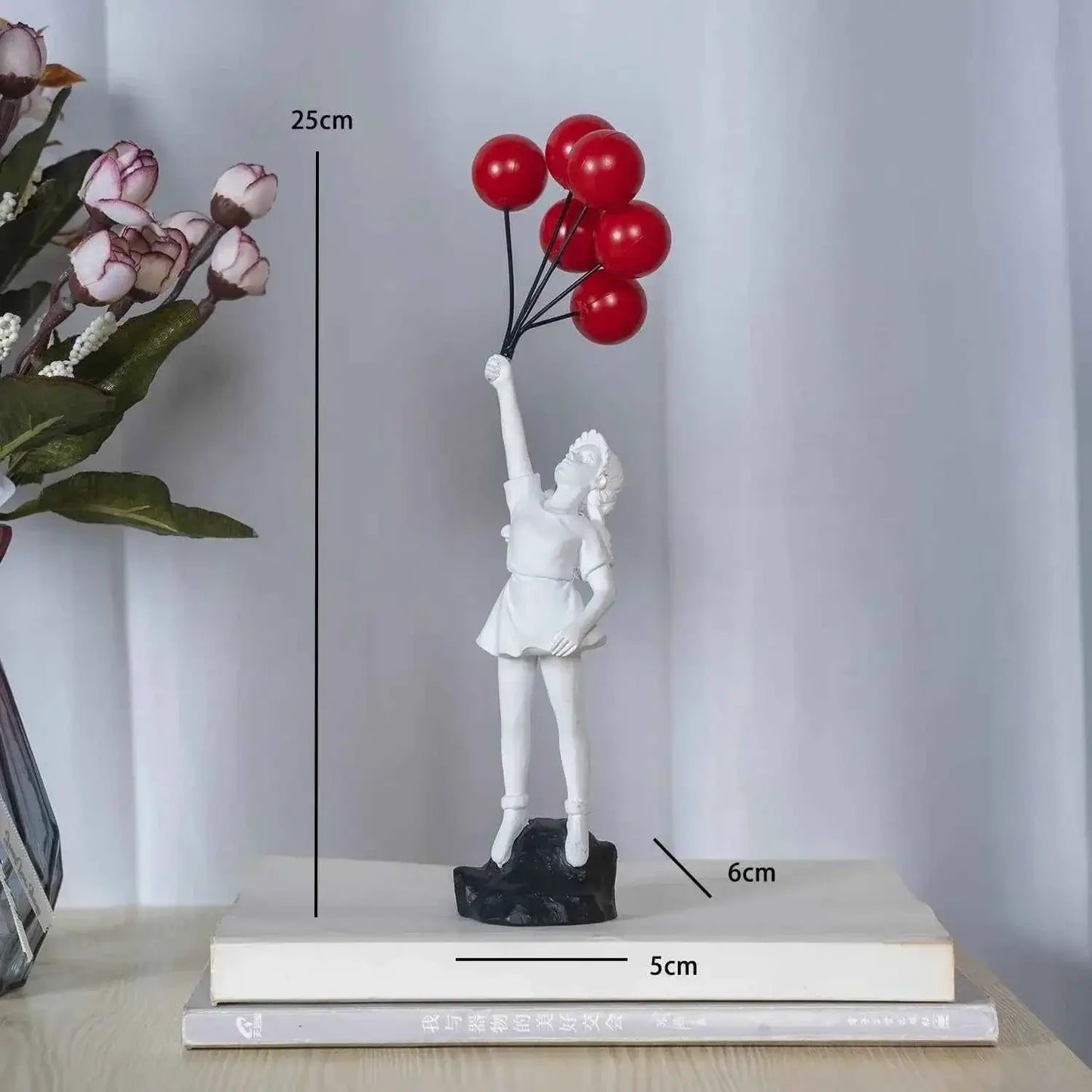 Home Decoration Room Decoration Creative Love Balloon Girl Sculpture Ornaments Abstract Modern Home Desktop Study Office Decor
