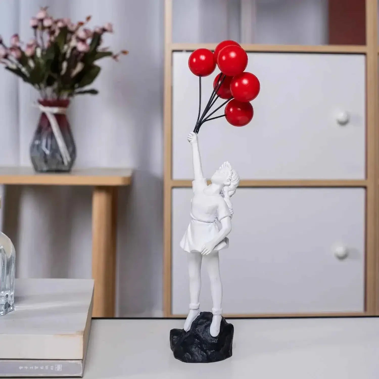Home Decoration Room Decoration Creative Love Balloon Girl Sculpture Ornaments Abstract Modern Home Desktop Study Office Decor