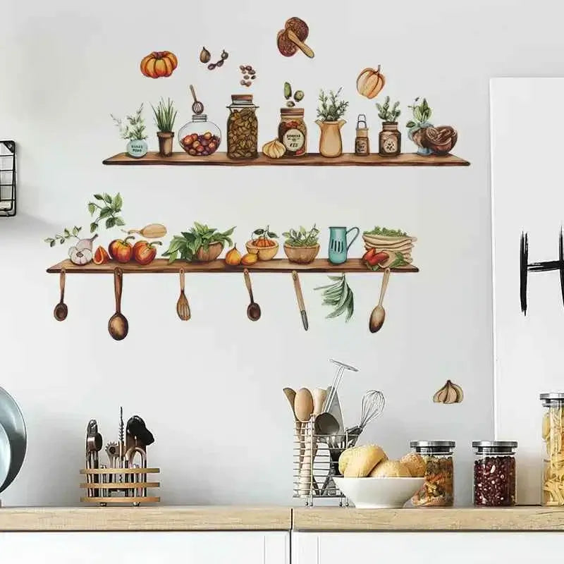 Kitchen Appliances Wall Sticker - Modern Dining Room Background Decor