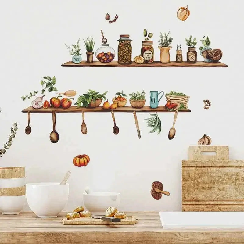 Kitchen Appliances Wall Sticker - Modern Dining Room Background Decor