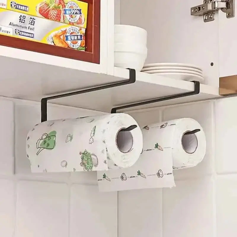 Kitchen Tissue Holder & Spice Rack - Wall-Mounted Storage Organizer