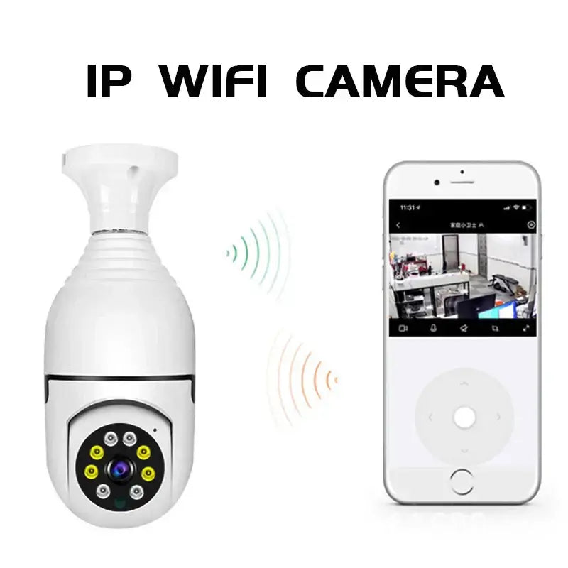 Lamp Bulb Camera 360° Swivelling Ip Camera 1080p Outdoor Waterproof Night Zoom