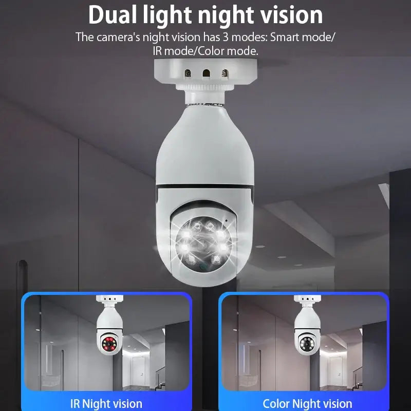 Lamp Bulb Camera 360° Swivelling Ip Camera 1080p Outdoor Waterproof Night Zoom