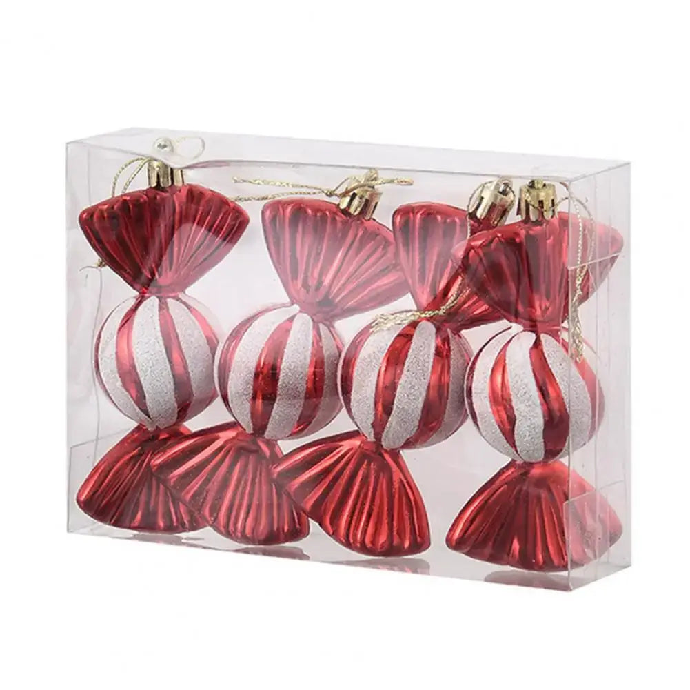 Lightweight Christmas Candy Ornaments - Colorful Glitter Decorations for Xmas Tree & Party Decor