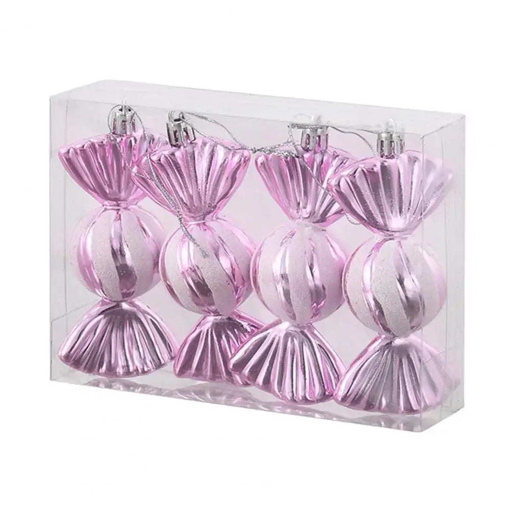 Lightweight Christmas Candy Ornaments - Colorful Glitter Decorations for Xmas Tree & Party Decor