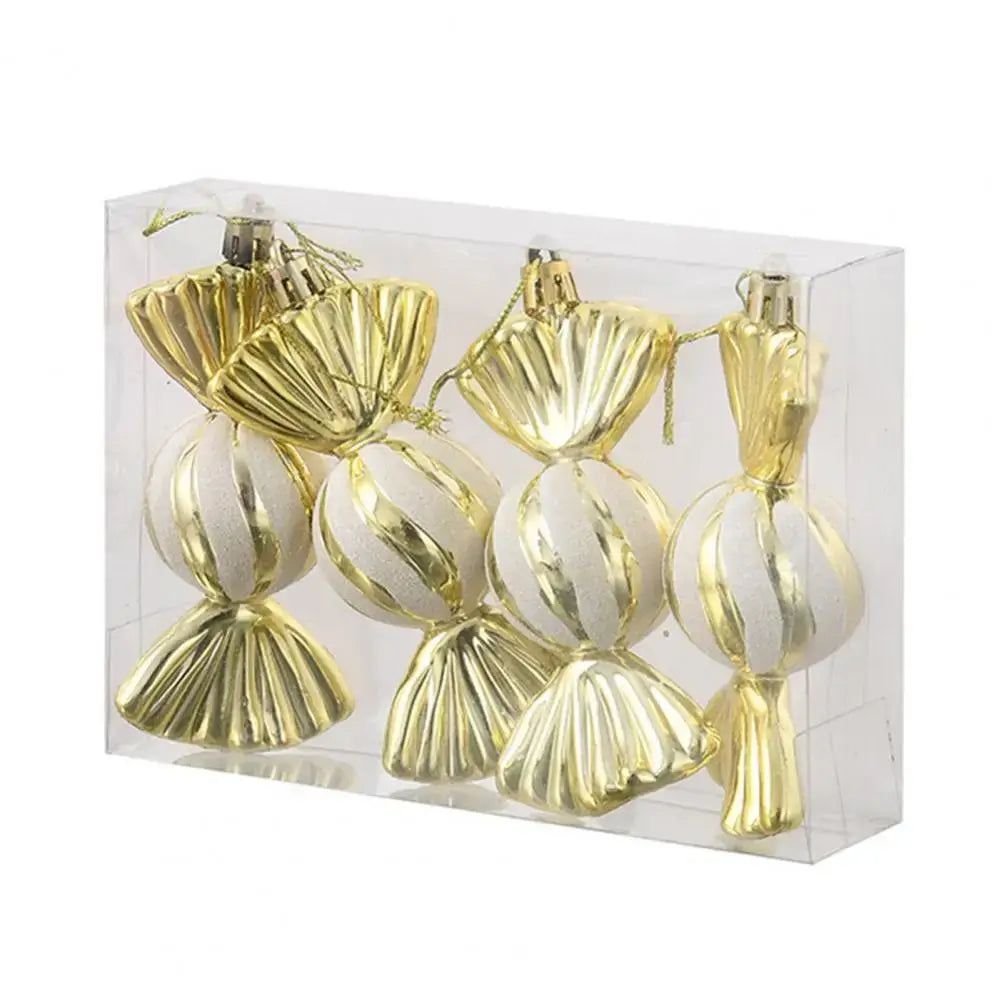 Lightweight Christmas Candy Ornaments - Colorful Glitter Decorations for Xmas Tree & Party Decor