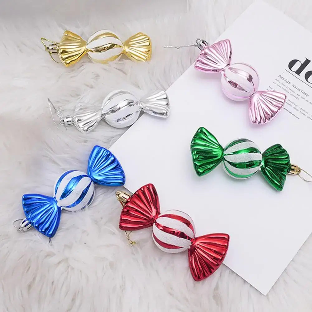 Lightweight Christmas Candy Ornaments - Colorful Glitter Decorations for Xmas Tree & Party Decor