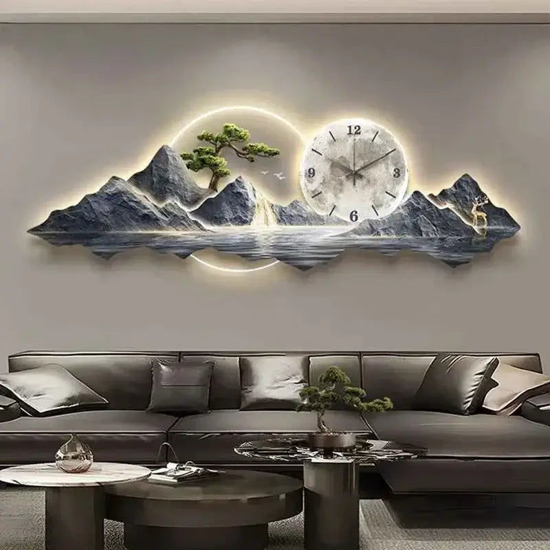 Living Room Wall Clocks Art Mural Luxury Large Aesthetic Modern Wall Watch Creative Large Silent Reloj De Pared Home Decoration