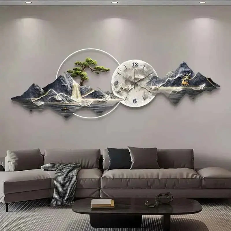 Living Room Wall Clocks Art Mural Luxury Large Aesthetic Modern Wall Watch Creative Large Silent Reloj De Pared Home Decoration