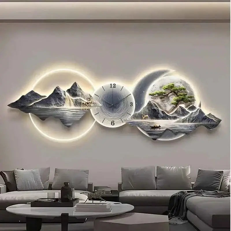 Living Room Wall Clocks Art Mural Luxury Large Aesthetic Modern Wall Watch Creative Large Silent Reloj De Pared Home Decoration