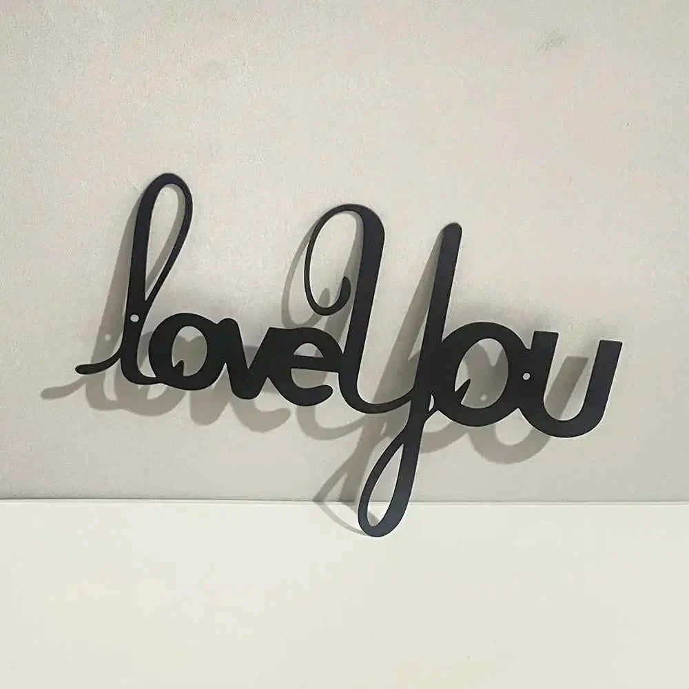 LOVE YOU Metal Wall Art Decorative Ornaments Minimalist Home Kitchen Bar Office Hanging Signs Decor Room Aesthetic