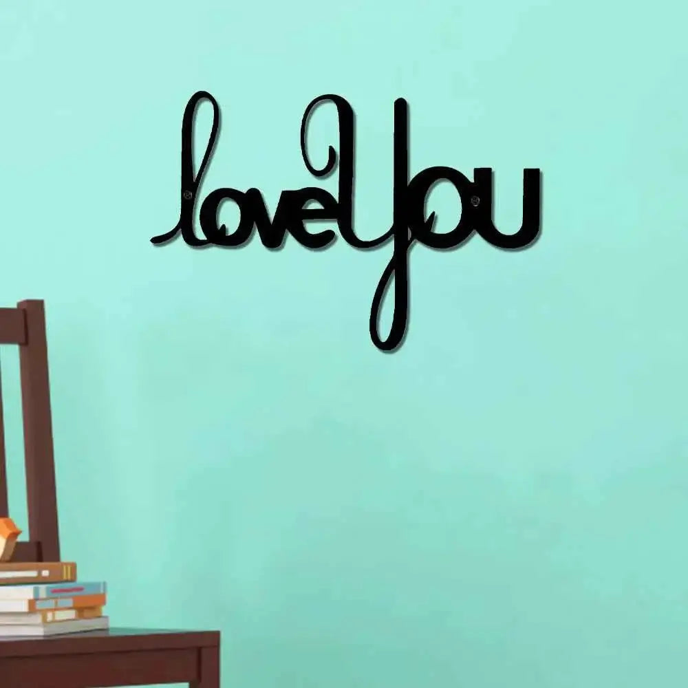 LOVE YOU Metal Wall Art Decorative Ornaments Minimalist Home Kitchen Bar Office Hanging Signs Decor Room Aesthetic