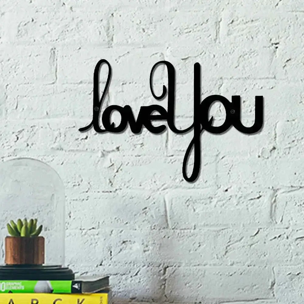 LOVE YOU Metal Wall Art Decorative Ornaments Minimalist Home Kitchen Bar Office Hanging Signs Decor Room Aesthetic