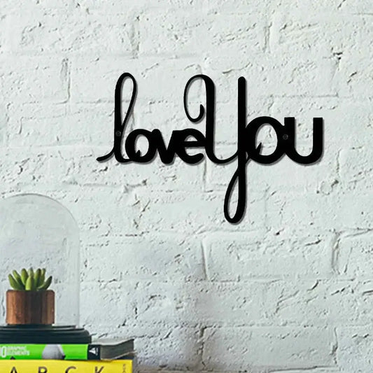 LOVE YOU Metal Wall Art Decorative Ornaments Minimalist Home Kitchen Bar Office Hanging Signs Decor Room Aesthetic